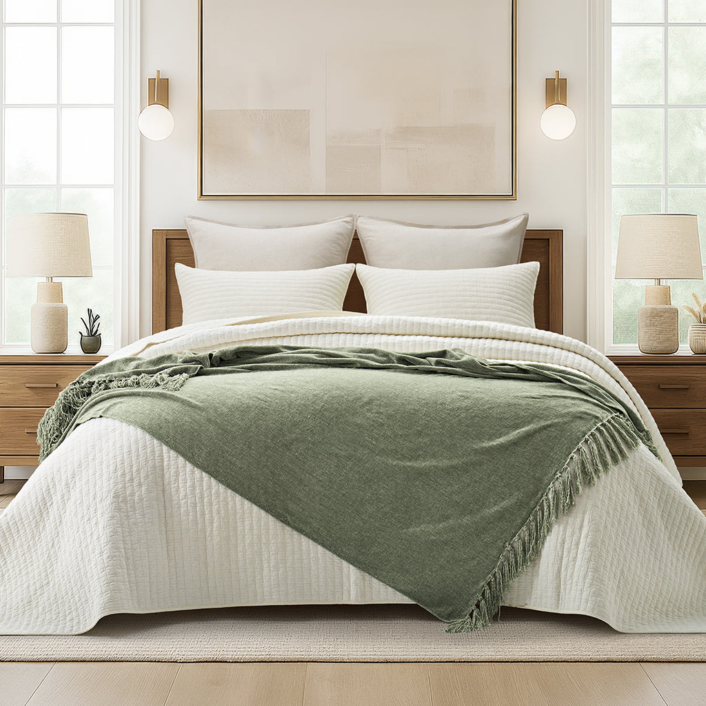 Solid Luxe Chenille Throw Blanket – Evergrace Home Inc