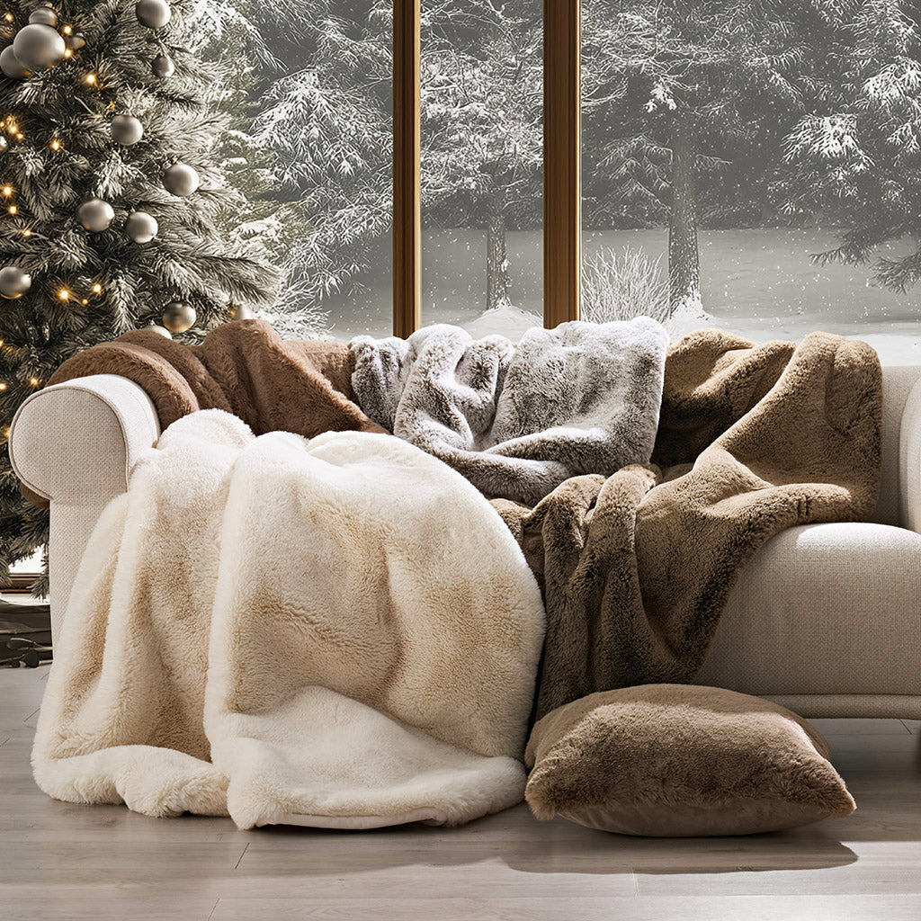 Luxe Chinchilla Faux Fur Throw Blanket – Evergrace Home Inc