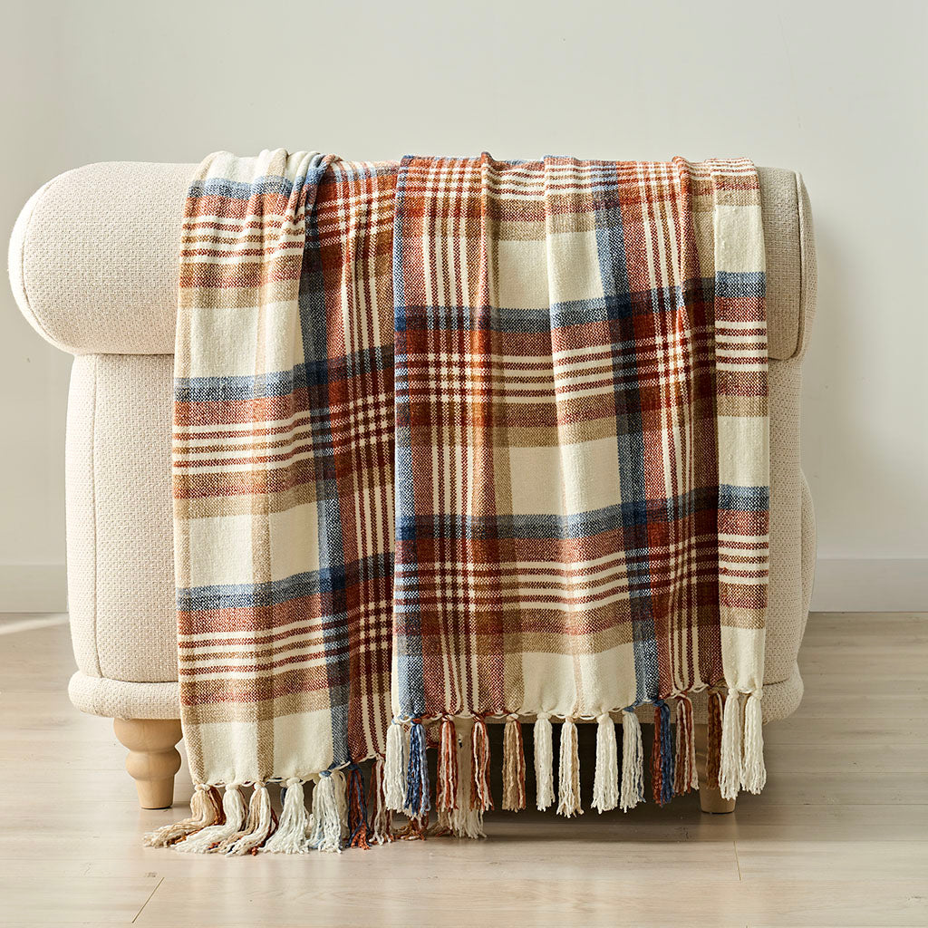 Plaid Luxe Chenille Throw Blanket – Evergrace Home Inc